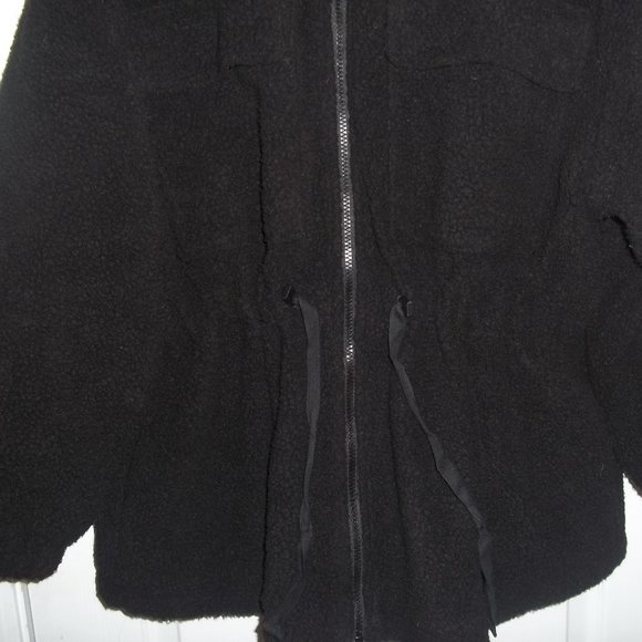 ladies size XL Vero Moda charcoal gray fleece teddycinch adjustable waist jacket - Picture 2 of 6